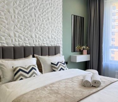 Almaty Apartamento | Двухкомнатная квартира с дизайнерским интерьером и видом на горы