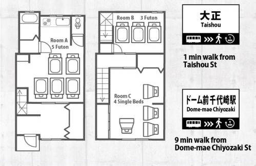 Taisho-ku Apartamento | 大正駅徒歩1分! 便利で静かな2LDK一軒家