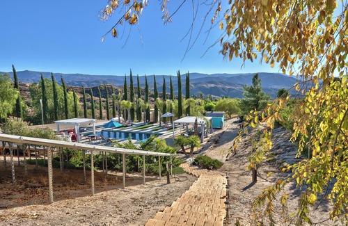 Aguanga Cabina | 10 Acres Near Wineries: Pool, View, Dog-friendly, BBQ - Orange Cabin by Ranch Life Getaway