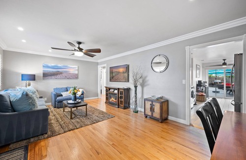 South Oceanside Casa | 2 Beautiful Resort-Style Coastal Homes: Outdoor Living W/FireTable, BBQ + Yard