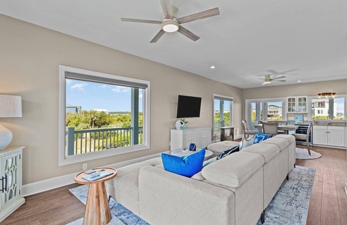 Oak Island Casa | 2nd Row Beach Home with views of beach and river on Oak Island, with heated pool