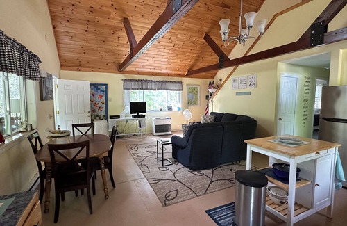 Standish Casa | 3Bd, 1 bath camp on Frye Island close to Beach 6 with screened-in porch!