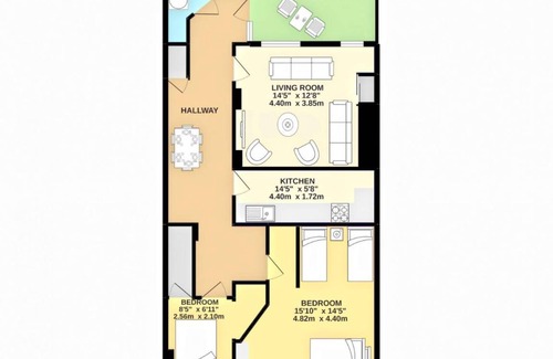 Montpelier Apartamento | 72 m² Apartamento ∙ 2 habitaciones ∙ 8 huéspedes