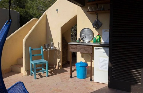 Es Canar Apartamento | Azul, vista al mar, terraza, cocina al aire libre, área de bicicletas, playas, hippiemarket