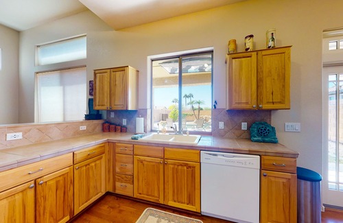 Palm Valley Casa | Airy home with private heated pool, firepit, grill, enclosed backyard, cornhole