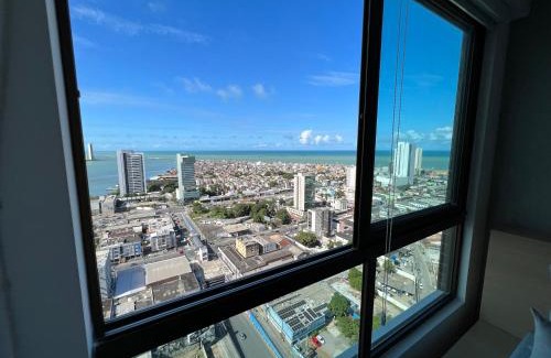 Pina Apartamento | Apartamento com VISTA maravilhosa no bairro do Pina! Cozinha completa, Wi-Fi, Ar Condicionado e máquina de lavar - Condomínio com Estacionamento, Recepção 24h, Piscina e Academia