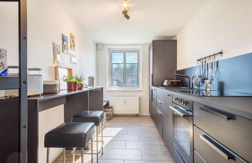 Tettnang Apartamento | Apartamento 'Am Hopfengarten' con vistas a la montaña, jardín y Wi-Fi