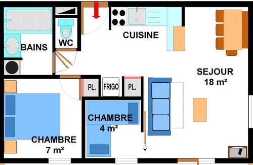 Aussois Apartamento | Apartamento Aussois, 2 dormitorios, 6 personas