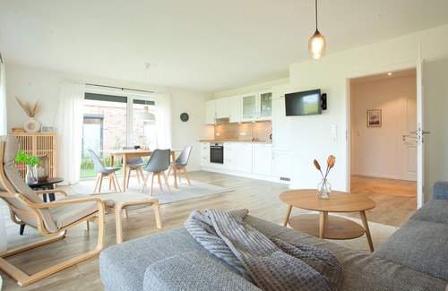 Westerdeichstrich Apartamento | Apartamento-Confortable-Baño privado-Vista al campo