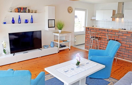Altefaehr Apartamento | Apartamento 'Ferienwohnung Sundblick' con vistas al lago, terraza compartida y Wi-Fi