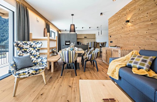 Valles Apartamento | Apartamento "Mulin Rudl" junto a la estación de esquí con vistas a la montaña, sauna y balcón