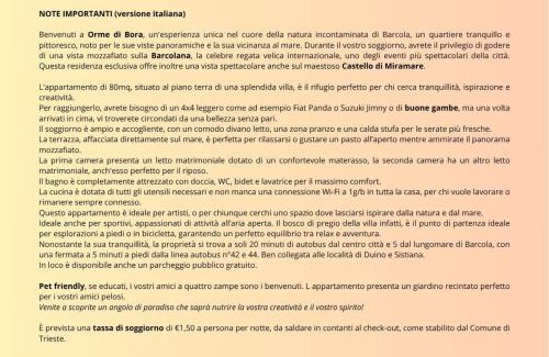 Roiano-Gretta-Barcola-Cologna-Scorcola Apartamento | Appartamento in villa con terrazza vista mare - pet friendly
