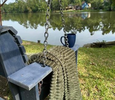 Goodrich Casa | Autumn by the Lake Dock Fish Fireside Comfort