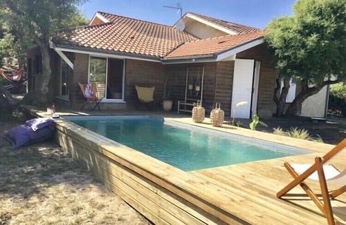 Les Estagnots Casa | Playa Estagnots, piscina climatizada, jardín íntimo, villa coup de coeur.