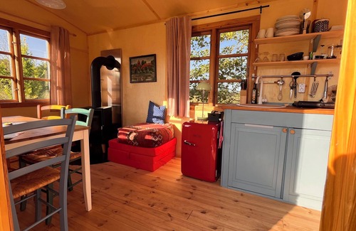 Oetzen Cabina | Spend the night in a beautiful circus wagon surrounded by nature