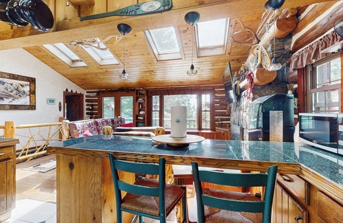 Bolton Landing Casa | Beautiful log home w/mountain views, gas fireplace & arcade games- close to lake