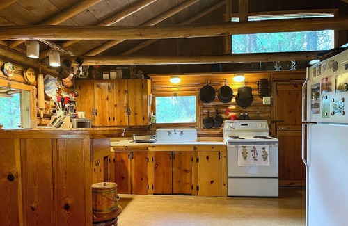 Sunriver Cabina | Blinn's Landing: cabaña histórica frente al río, muelle y vistas a la montaña. Perros bien!