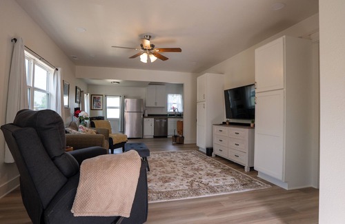 Casper Casa | Bright and stylish 2-bed bungalow in Casper with modern kitchen, updated bath, fenced yard. Minutes from downtown, Platte River, and outdoor adventures.