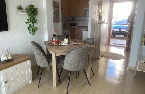 Bolnuevo Apartamento | Bright apartment in Bolnuevo, with terrace and swing. sea views.