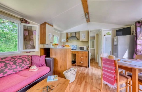 Saint-Sornin Casa | Camping maeva Escapades Les Étangs Mina *** - Mobile Home Premium 4 Rooms 6/8 People Pond Side + TV