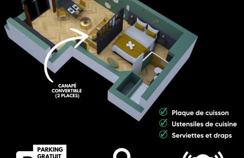 Grand Parc-Paul Doumer Apartamento | Central 1-Bedroom Apartment with Parking, Netflix and High-Speed Wi-Fi