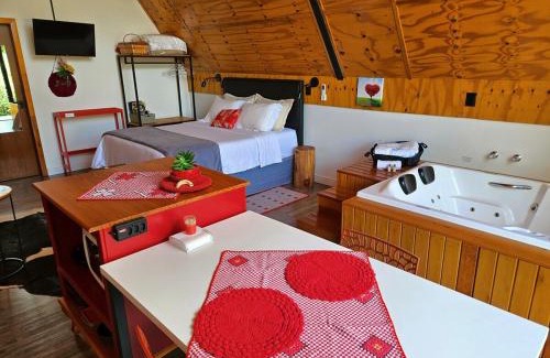 Campo Alegre Chalet De Esquí | Chalé com hidro e lareira l Chalé Vermelho