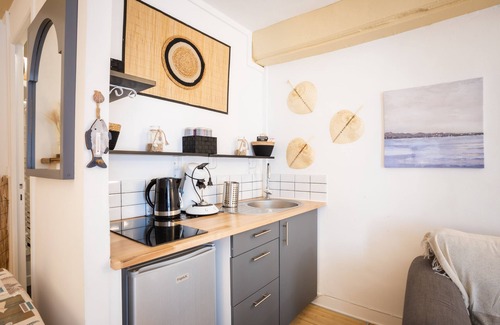 Honfleur Apartamento | Les Dunes-Estudio-Clásico-Baño privado con ducha-Vista a la Ciudad
