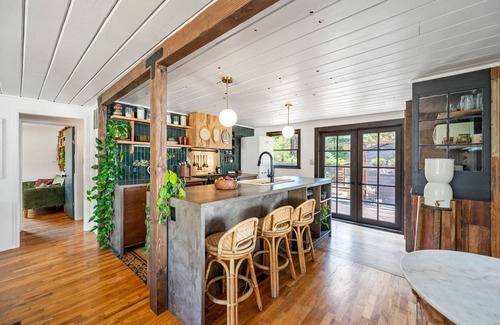 Depot Bench Casa | Charming Urban Ranch - garden oasis, fire pit in relaxing backyard