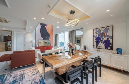 Thu Thiem Apartamento | Charming white Saigon Penthouse 4 bed 4 bath