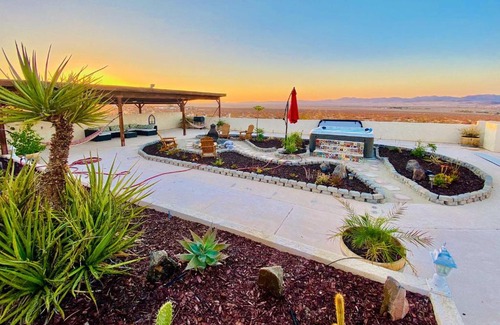 Twentynine Palms Casa | Chic Joshua Tree Pad with Mountain Views and Hot Tub