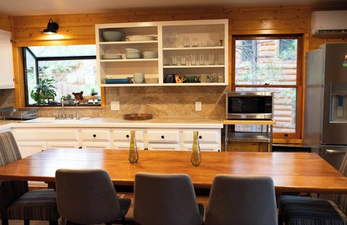 Bass Lake Cabina | chic old style cabin, forest suite & dome lake front. Private beach and own dock