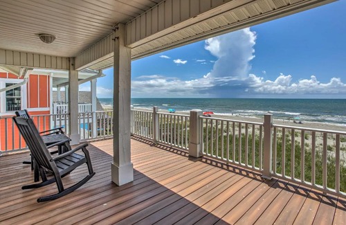 Holden Beach Casa | Coastal Retreat with Hot Tub Steps to Beach!