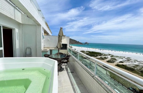 Praia Grande Hotel | Cobertura Luxo com Jacuzzi Orla Praia Grande