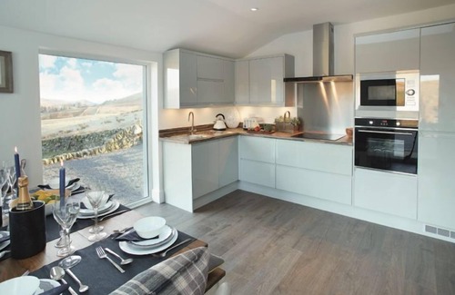 Thornhill Cabaña | Corriedow es una hermosa cabaña de 6 invitados, con increíbles vistas de las colinas y valles escoceses.