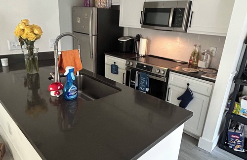 East Forest Apartamento | Cozy 1-bedroom apartment 15mins from uptown. Includes Gym, Lake View, & pool.