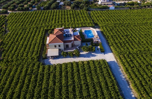 Malevizi Villa | Cretan Vineyard Hill Villa | piscina privada, vista panorámica, hermoso viñedo