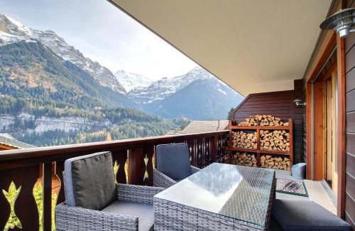 Champery Apartamento | Cretes 15, Chimney And Terrace