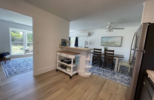 Buxton Cabaña | Cypress Cove, situated in Buxton on a soundfront lot, provides a peaceful setting in this charming rental cottage.