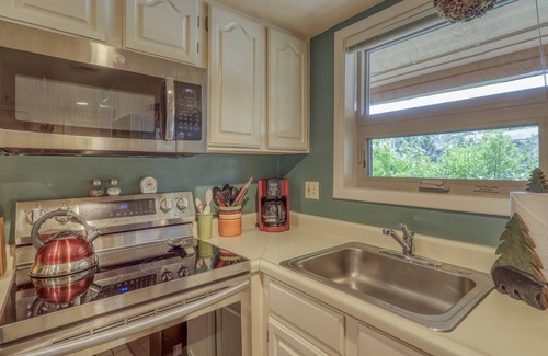 Pagosa Springs Condominio | Deck Pet-Friendly Treehouse Condo: Cozy, Great Location, Mountain Views, Near Dining & Hot Springs