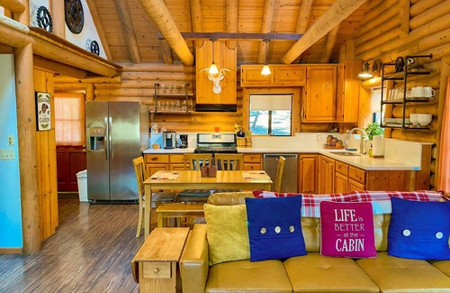 Pine Cove Cabina | Dog-friendly cabin in the woods with WiFi, wood stove, and private washer/dryer