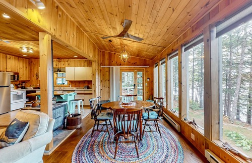 Palermo Cabaña | Dog-friendy lakefront cottage w/gas fireplace, firepit, dock, grill, & 3 kayaks