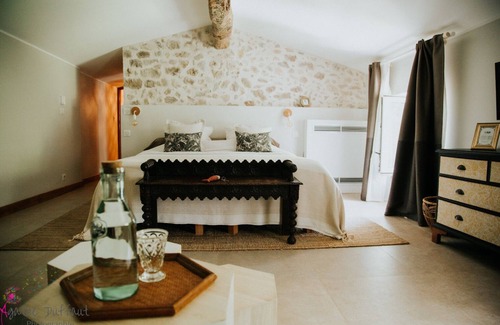 Saint-Jeannet Casa | Cama de Matrimonio o Dos Camas-Confortable-Baño en la habitacion-Vista al Jardín