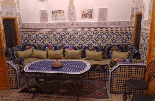 Qasbah En Nouar Casa | Double room at Riad Drissia with private bathroom and air conditioning