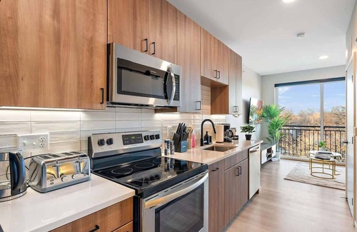 St. Anthony West Apartamento | DT, UMN, 1BD, Gym, Free Parking, Rooftop by River