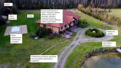 gmina Tuczna Chalet De Esquí | Dworek Ogrodniki, całoroczny dom na wyłączność, basen, sauna, las, staw rybny, altana grillowa, ognisko, pianino, kominek, piec chlebowy, duża ogrodzona posesja