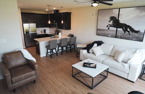 Stephenville Casa | “Ebony & Ivory” S’ville’s luxury townhome built 2025 with easy walk to Tarleton