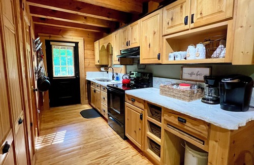 Saluda Cabina | Enjoy a CABIN including Blueberry Picking, Yard Games, Fire Pit, Screened Porch.