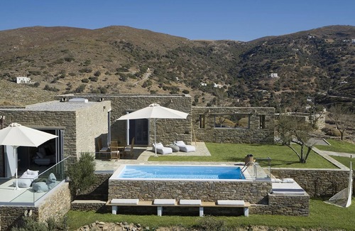 Kato Fellos Villa | Escape to elegance: Heliades Suite in Andros, Greece, pool, 2 bedrooms.