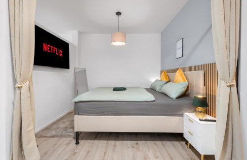 Recklinghausen Apartamento | Exklusives Studio - Zentral Innenstadtlage - Kostenloser Parkplatz - Aufzug - Modern für bis zu 4 Personen - Smart Home