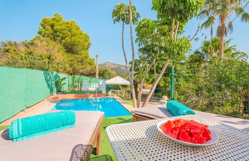 Campanet Casa | Finca Alqueria con vista a la montaña, piscina, jardín, terraza, A/C y Wi-Fi